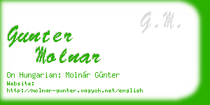 gunter molnar business card